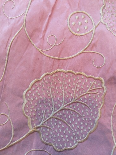 Sanderson Elyan Silk Blend Fabric Remnant over a yard in Grape/Linen