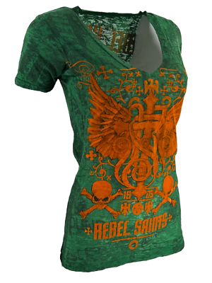 Rebel Saint by Affliction Women's T-shirt Socket Biker Tattoo