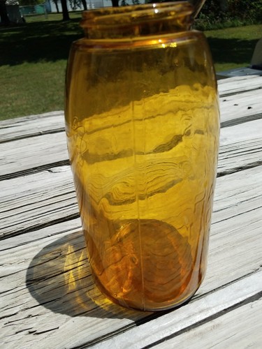 Very Rare Amber Mason Tudor Rose 1858 Jar