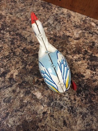 Vintage Nakita Japanese Tin Toy Litho Wind Up Goose Works