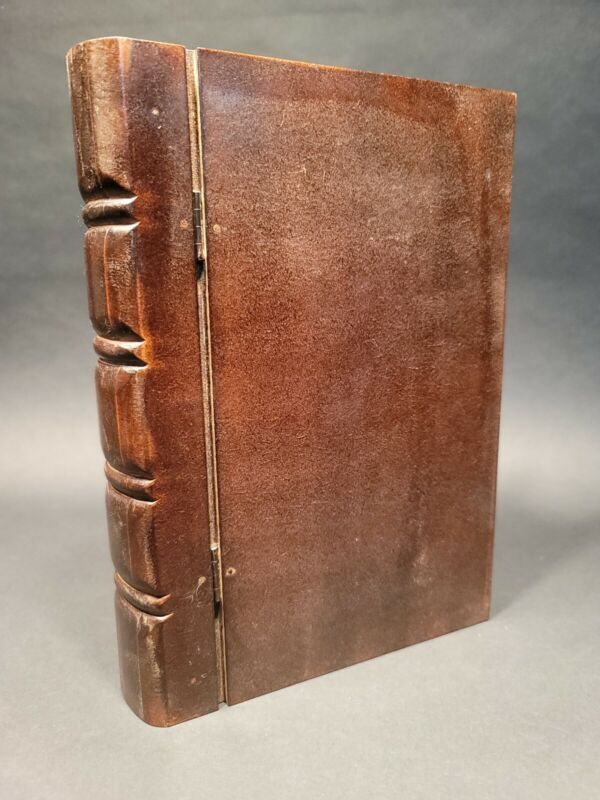 Antique Vintage Style Wood Faux Book Secret Box Brown