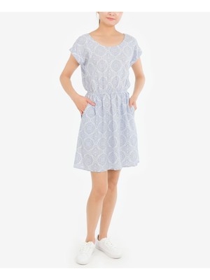 

HIPPIE ROSE Женское голубое платье с короткими рукавами и эластичным поясом Juniors, Light blue