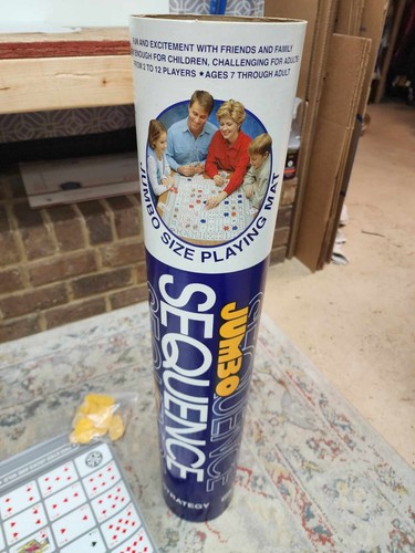 JUMBO SEQUENCE Tube Game Cushioned Roll-up Playing Mat 32" x 27" Jax 1996 (8070)