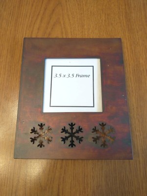 Copper Snowflake Picture Frame Metal 3D Cutout New 3.5'' Square 6'' T Beautiful! 