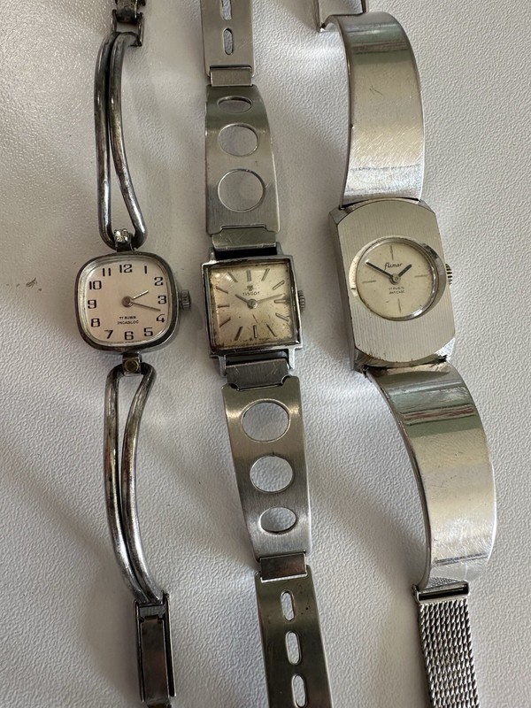 3 Montres Tissot Flamor Et Argent Vintage