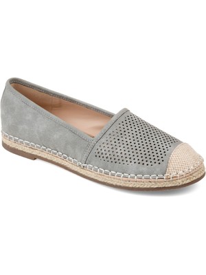 

JOURNEE COLLECTION Женские серые эспадрильи Rosela с круглым носком, 7,5 м, Серый, ROSELA-FLAT