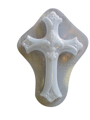 Fleur De Lis Cross Plaster or Concrete Mold 7212 Moldcreations