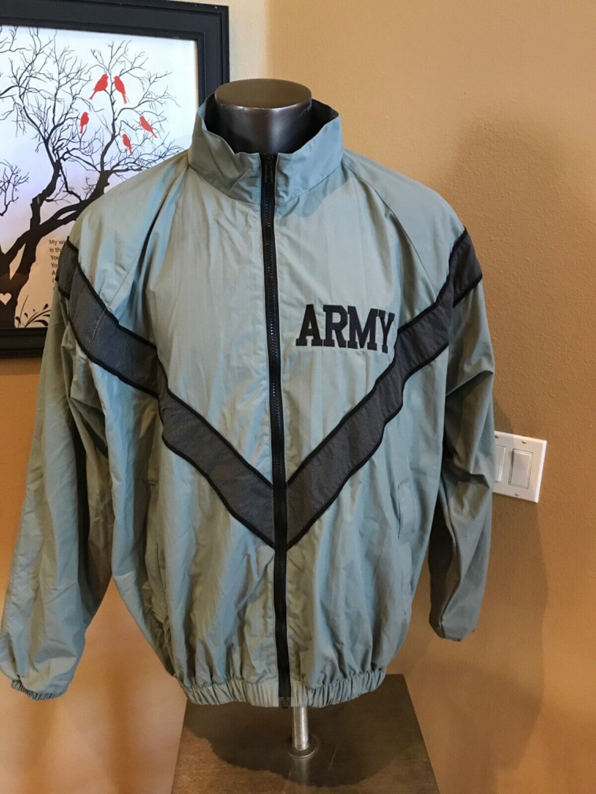 Vintage US Army Men's Large Regular Windbreaker PT Track Vintage US Army Men's Large Regular Windbreaker PT Track