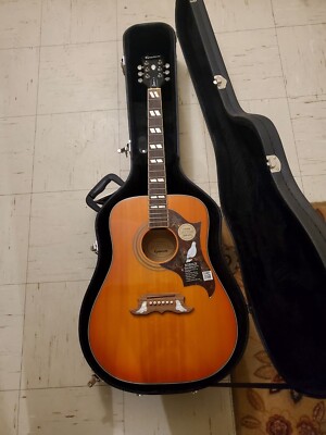USED EPIPHONE DOVE PRO Acoustic Guitar WITH hardshell case but NO strings