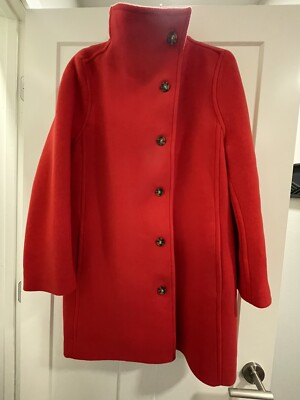 JCREW Villa Coat In Italian Stadium Cloth Red Wool NEW Women s Coat