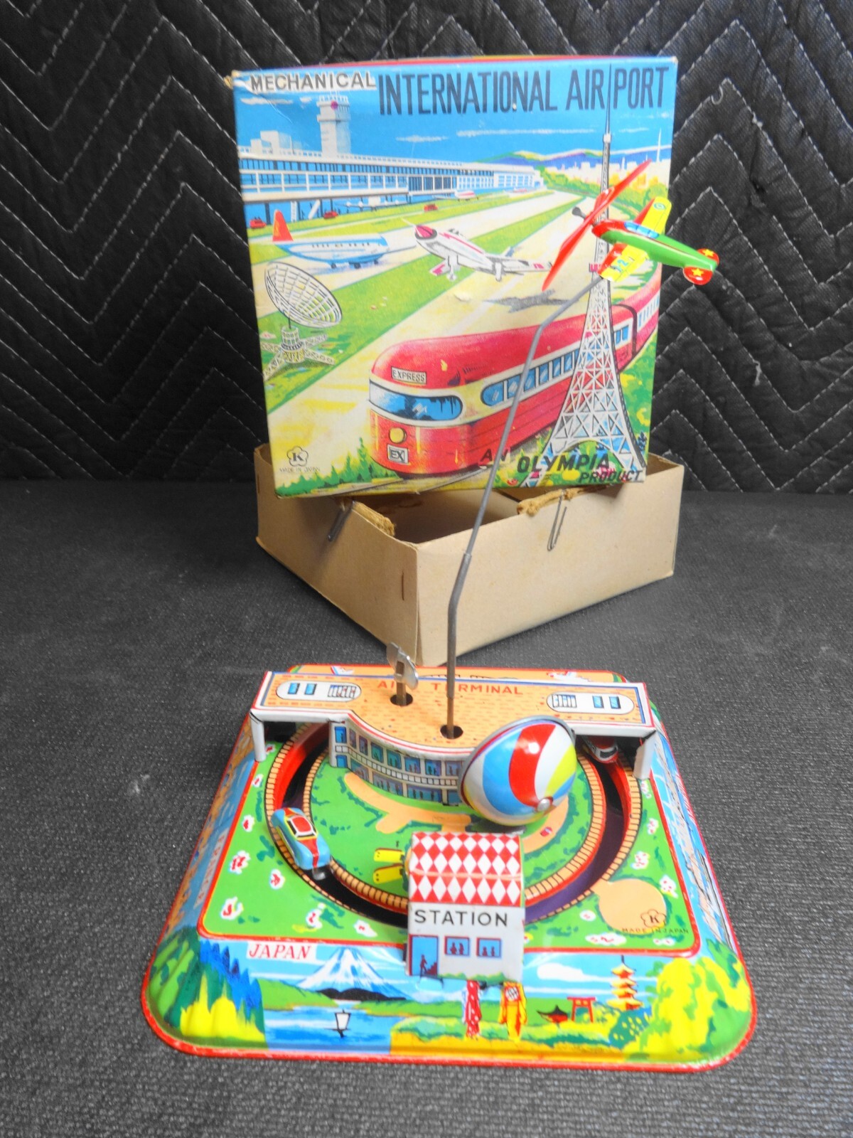 アンティーク Folding Glass Japanned Top Stand アンティーク Folding Glass Japanned Top Stand 置物