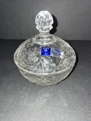 Hand Cut Lead Crystal Candy Dish Crystal Clear Industries