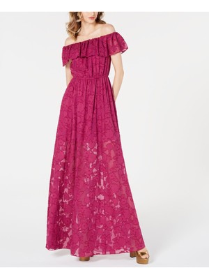 

RACHEL ZOE Женское фиолетовое длинное платье с открытыми плечами, Фиолетовый