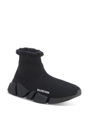 

BALENCIAGA Женские черные кроссовки Speed 2.0 Round Toe Wedge Slip On Athletic Sneakers, Черный, 669789W2DI3