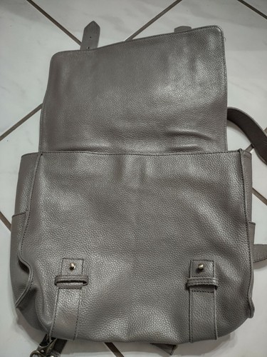 Vere Verto Gray Backpack Repeto Messenger Convertible Pebbled Leather Bag