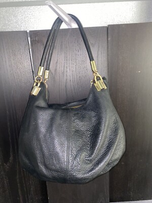 DKNY Donna Karan 15'' Soft Black Leather Shoulder Handbag Tote