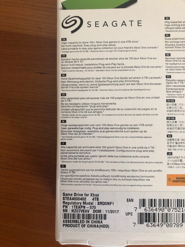 Seagate 4TB Game Drive for Xbox One USB 3.0 Model  STEA4000402 NEW