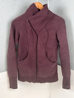 Lululemon Cozy Cuddle Up Jacket Womens Size 2 Bordeaux Drama Color Sweatshirt