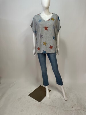 Entro Short Sleeve Over Size Gray Top
