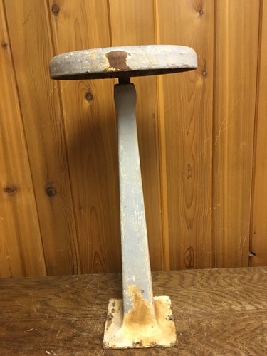 Vintage Porcelain Cast Iron Ice Cream Parlor Stool With Top-Art Decco-