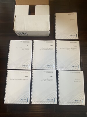 SANS SEC560: GPEN Enterprise Penetration Testing 2024 Courseware books (no USB)