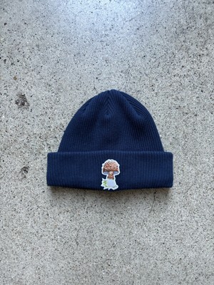 Druthers NYC ORGANIC COTTON MUSHROOM RIB KNIT BEANIE - NAVY