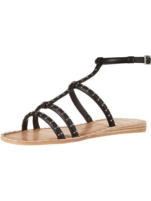 

DOLCE VITA Женские черные сандалии с ремешком на щиколотке и пряжкой с квадратным носком Kole, Черный, KOLE