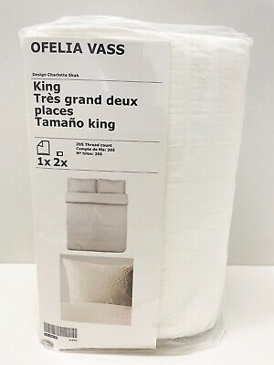 Ikea OFELIA VASS King Duvet cover and pillowcase(s) white - NEW