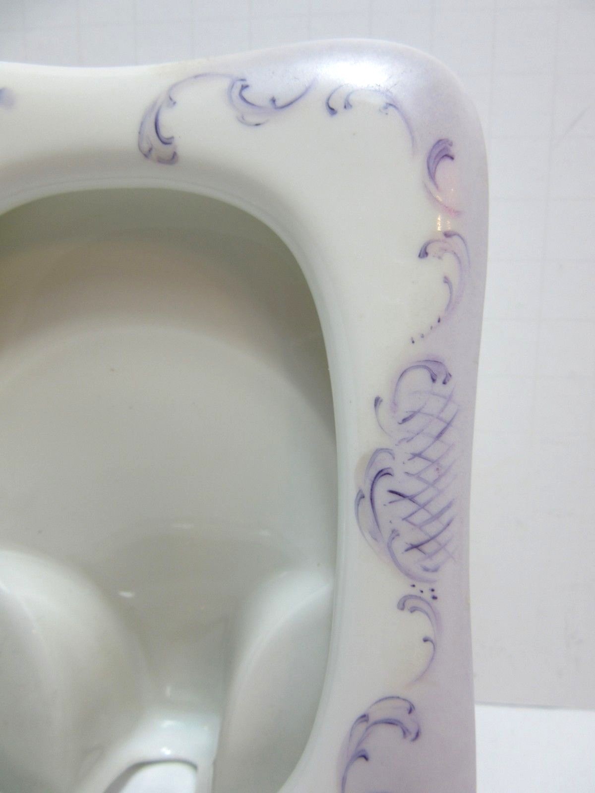 Antique Style Purple Floral Porcelain Photo Picture Desktop Display Frame