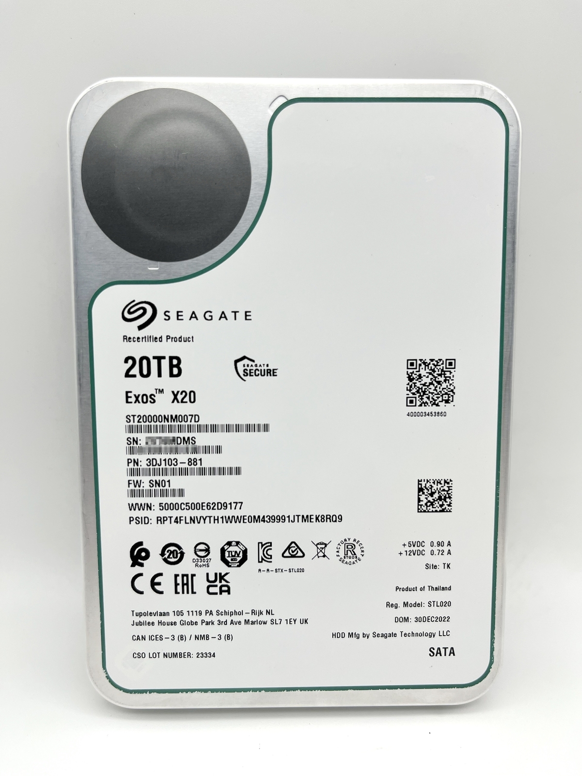 SEAGATE 20TB Exos X20 SATA HDD 正規品 NAS Amazon.com: Seagate Exos X20 ST20000NM002D 512E/4KN SAS 12Gb