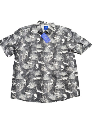Guy Harvey Men's  Short Sleeve Printed Fishing Shirt gray large $55