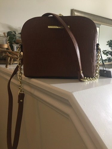 New Steve Madden BMaggie dome Crossbody Chain Handbag Brown