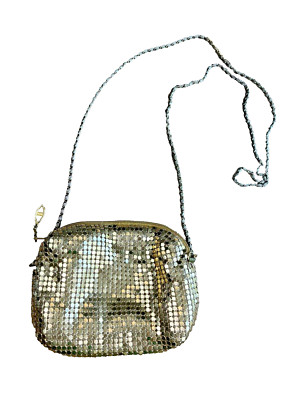 VTG 90s-00s Gold Metallic Mesh 7 Inch Vintage Evening Bag