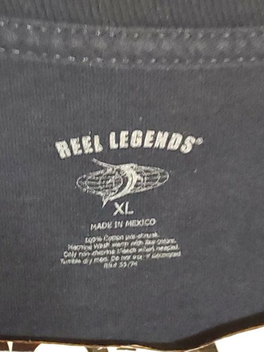 Vintage Reel Legends TShirt 1990s Redfish saltwater Fishing  3D XL Navy Blue
