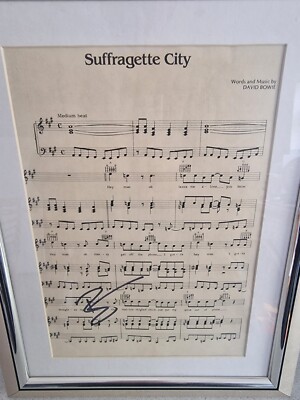 David Bowie Suffragette City Words And Music Signed With Authentication 