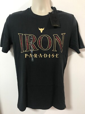 Under Armour Project Rock Men's Size S Black Iron Paradise Short Sleeve Tee NWT
