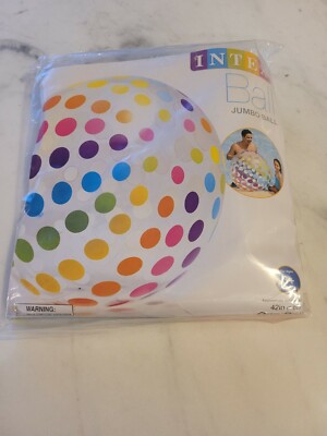 Intex Jumbo Inflatable Glossy Big Polka-Dot Colorful Jumbo Beach Ball | 59065EP