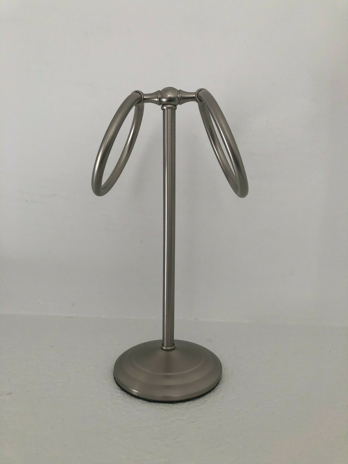 Fingertip Double Ring Towel Holder for Bathroom Vanity Countertop Brushed Nickel