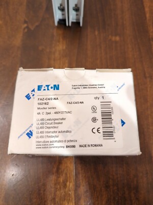 NEW EATON CIRCUIT BREAKER FAZ-C4/2-NA FAZC42NA 4 A AMP 2P 2 POLE 480Y/277V