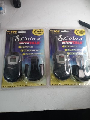 NEW!  Cobra microTALK FRS 105 Two Way Radio 4-Channel Walkie Talkie w/ Belt Clip