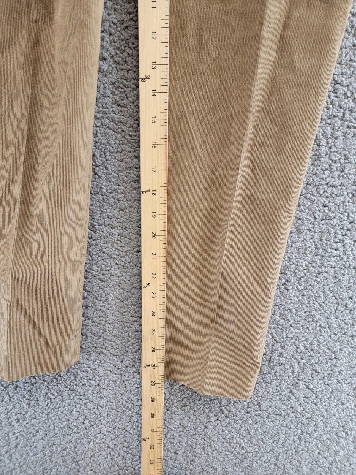 Brooks Brothers Classic-Fit Stretch Corduroy Dress Pants Boys 16R Sand Zip Up - Picture 7 of 17