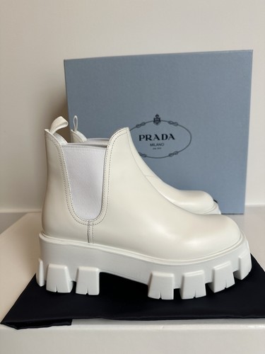 PRADA Monolith サイズ6 Prada Monolith 60mm Pouch Ankle Boots Black Brushed Leather