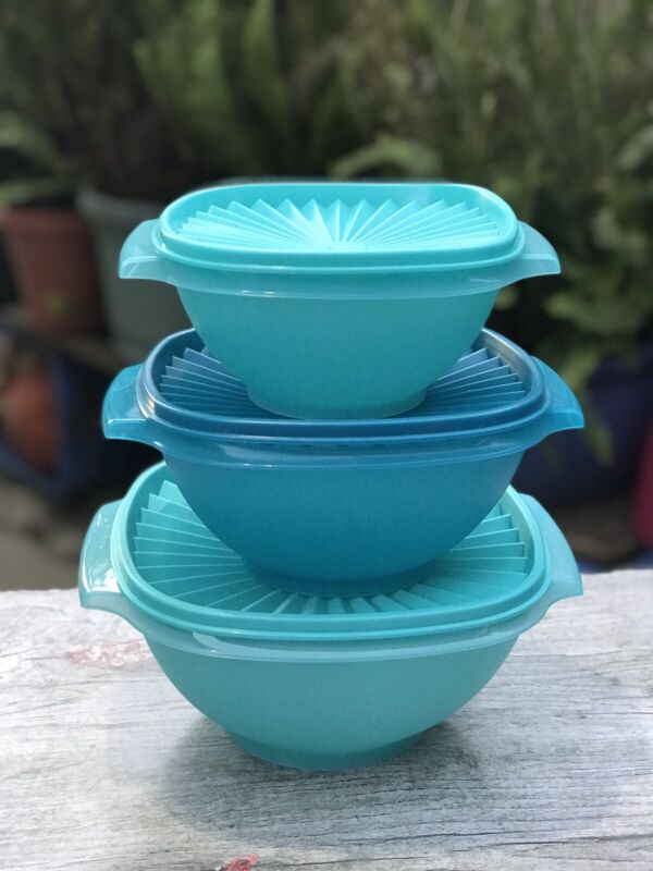 Tupperware Classic Servalier Bowls Set of 3 Small Medium Large Colors NEW