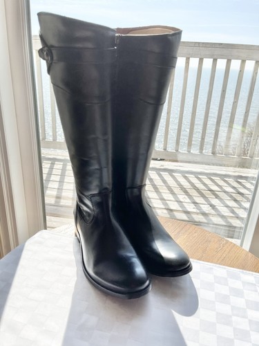 Pre-owned Frye Womens Molly Button Tall Black Smooth Vintage Leather Boot 9.5m Brand