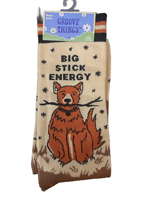 Groovy Things- Big Stick Energy-Men s Crew Socks- S6
