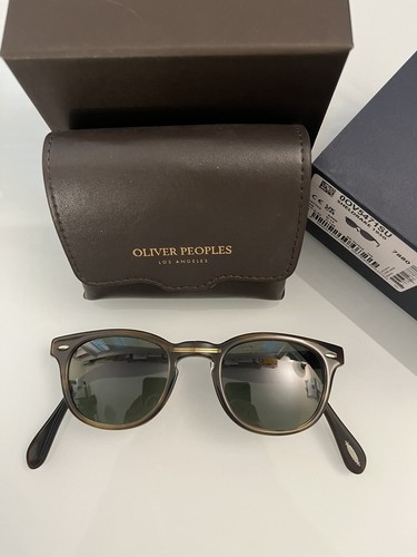 Pre-owned Oliver Peoples Sheldrake 1950 Folding Sun In Bark/ G-15 Msrp$646 Downey Jr. Fav