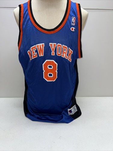 ウェア NY KNICKS SPREWELL 52 XXL SPREWELL NBA Vintage Champion Latrell Sprewell New York Knicks Jersey Sz