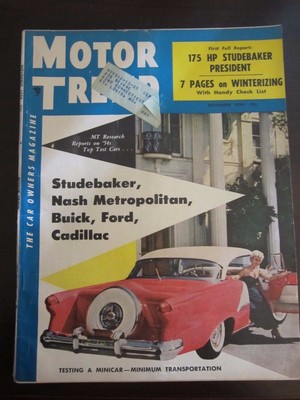 Motor Trend Magazine November 1954 Studebaker Nash Metropolitan Cadillac (AN)