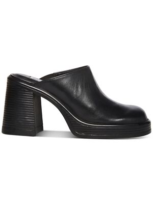 STEVE MADDEN Женские черные кожаные сабо без шнуровки на платформе, 1 дюйм, 7,5 м