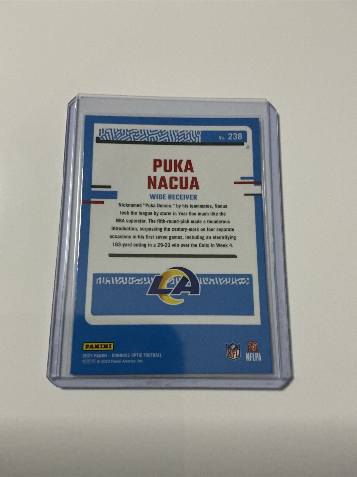 2023 Panini Donruss Optic Puka Nacua Rated Rookie RC Los Angeles Rams #238